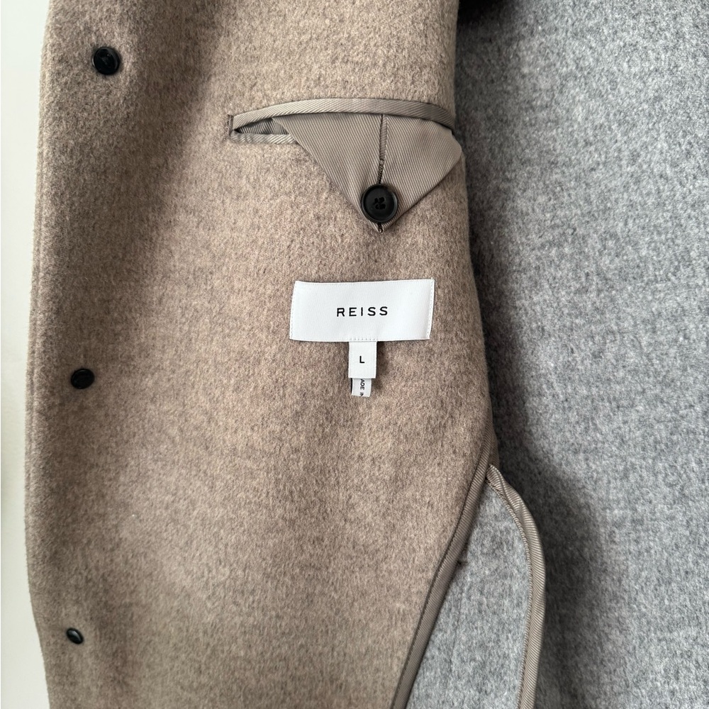 Reiss Gable Wool Blend Overcoat // Stone Melange // Size L - Picture 5 of 10